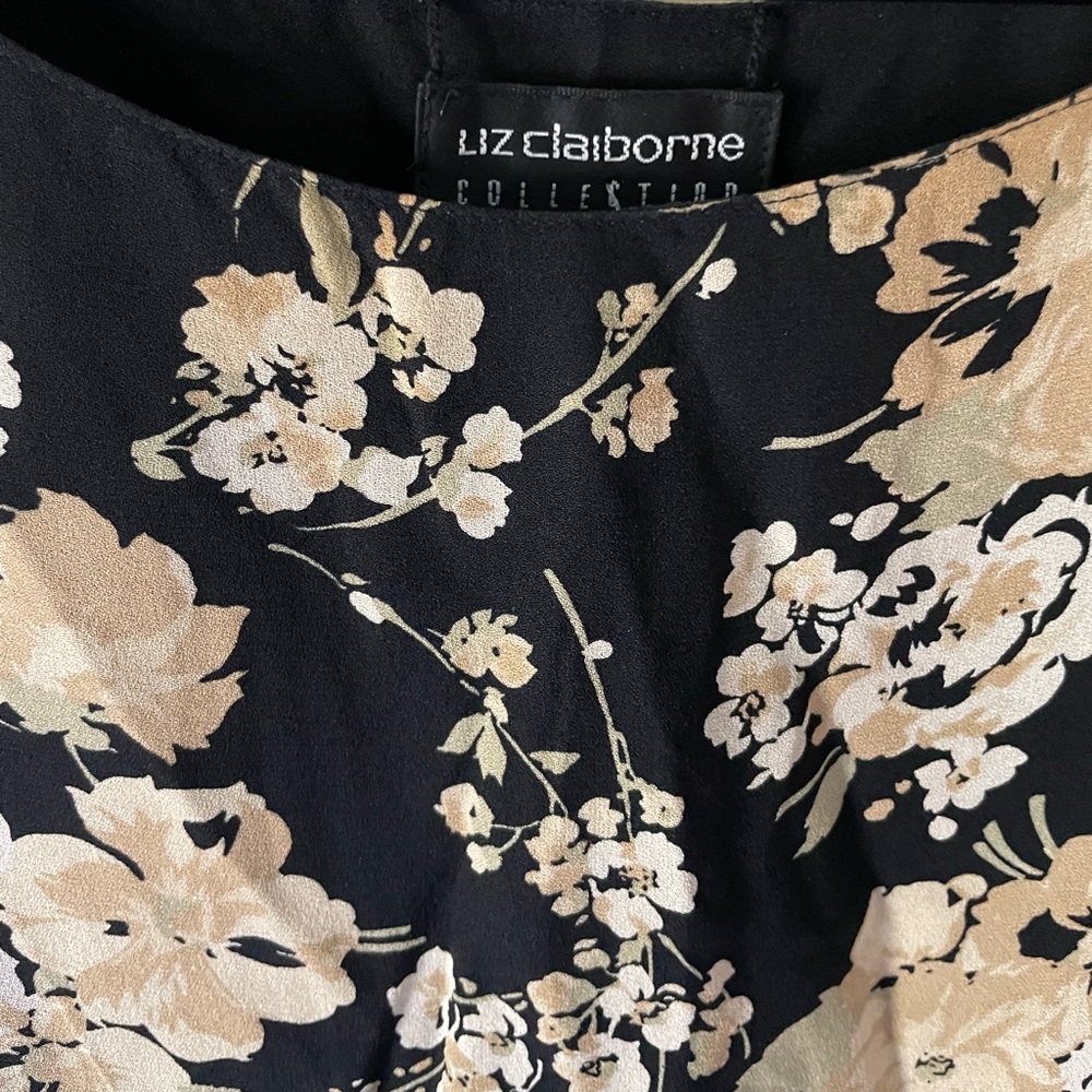 Reversible! Vintage Liz Claiborne Silk Floral Tank Top - Picture 3 of 6